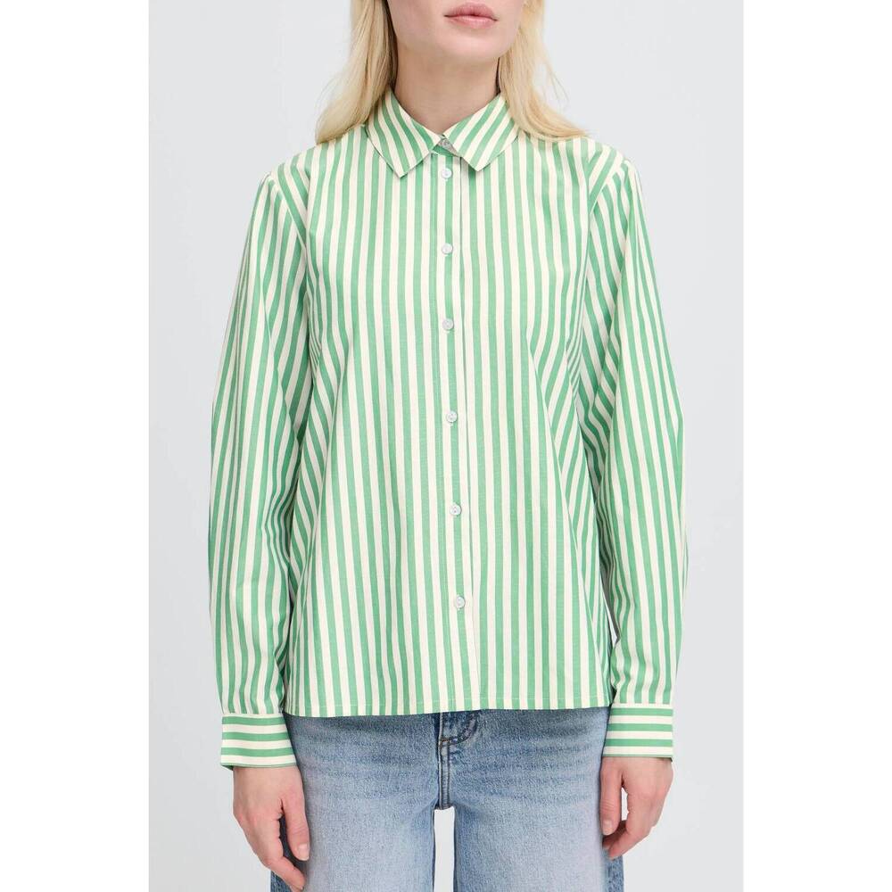 NEW B.YOUNG hetila long sleeve collared shirt in leprechaun stripe